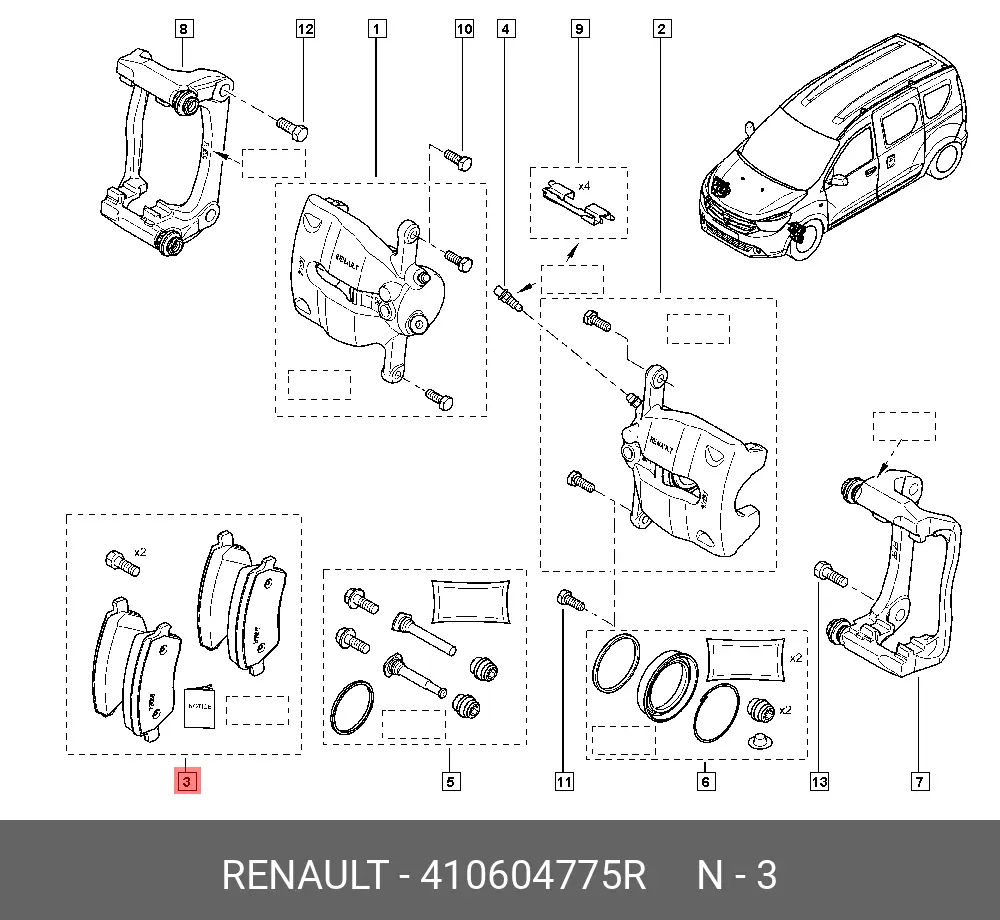 DACIA 410604775R BRAKE PADS
