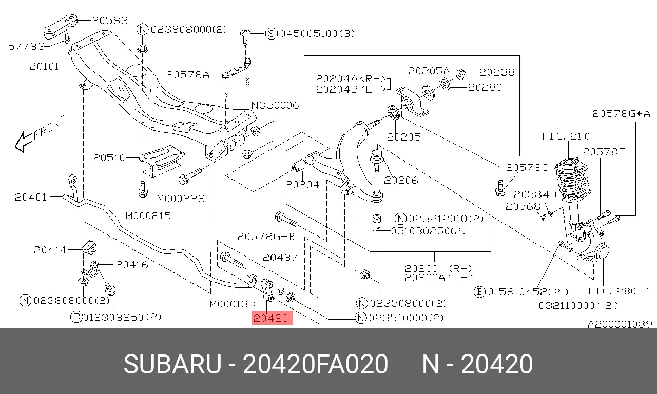 SUBARU 20420-FA020 STABILIZER LINK