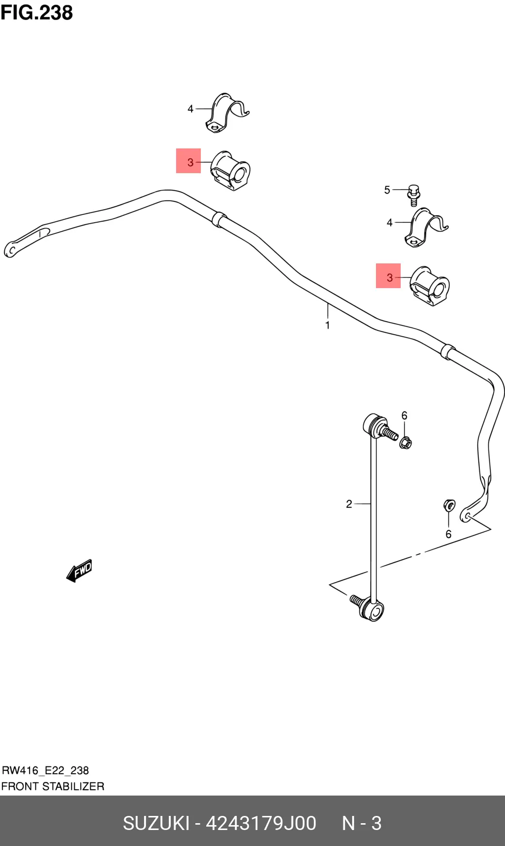 SUZUKI 42431-79J00 STABILIZER BUSH