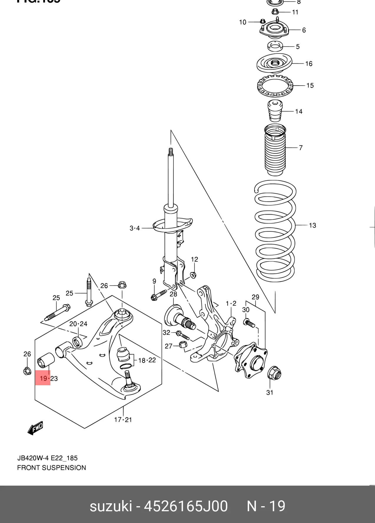 SUZUKI 45261-65J00 45261-65J12, 45261-65J00