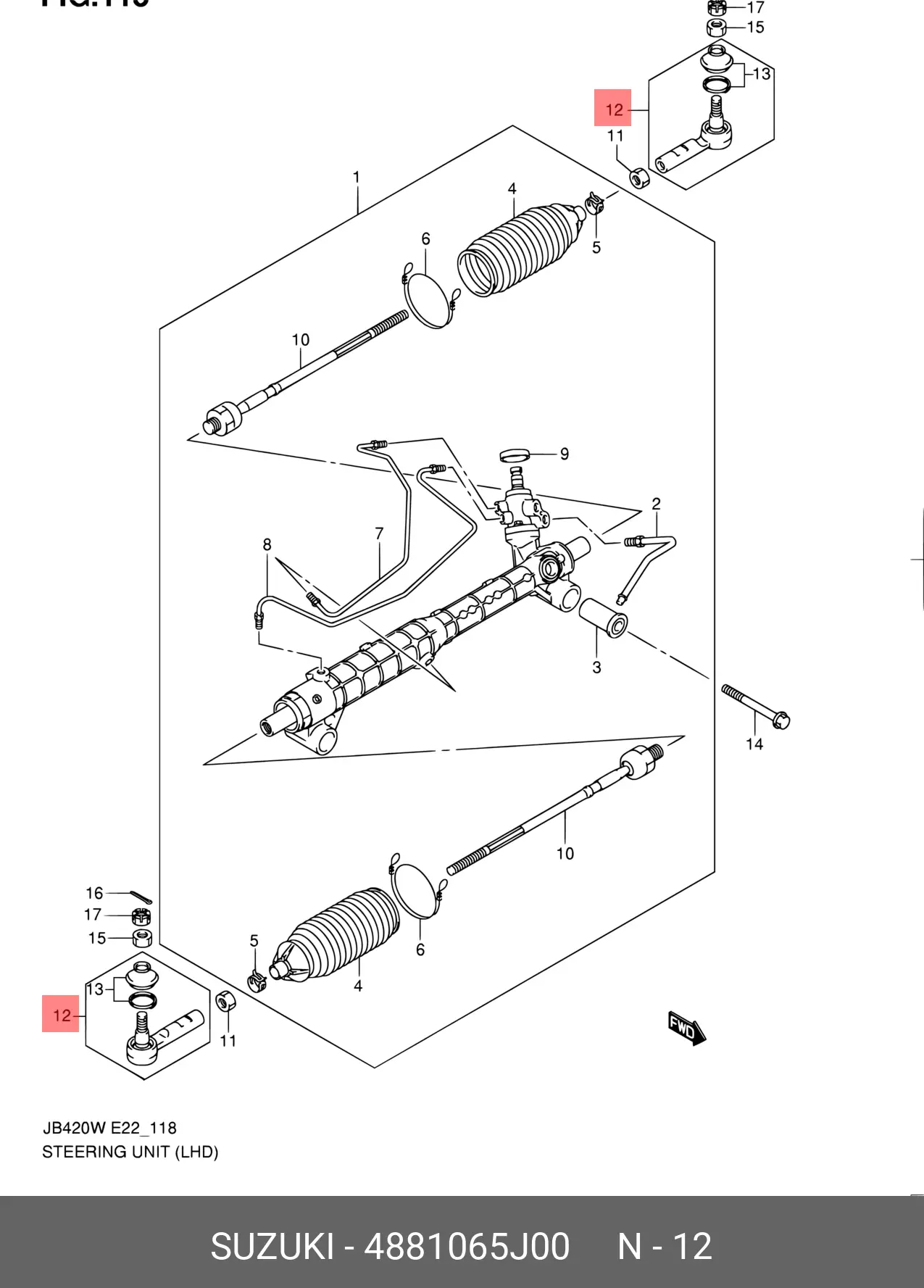 SUZUKI 48810-65J00 TIE ROD END