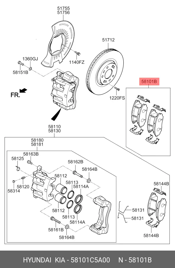 KIA 58101-C5A00 BRAKE PADS