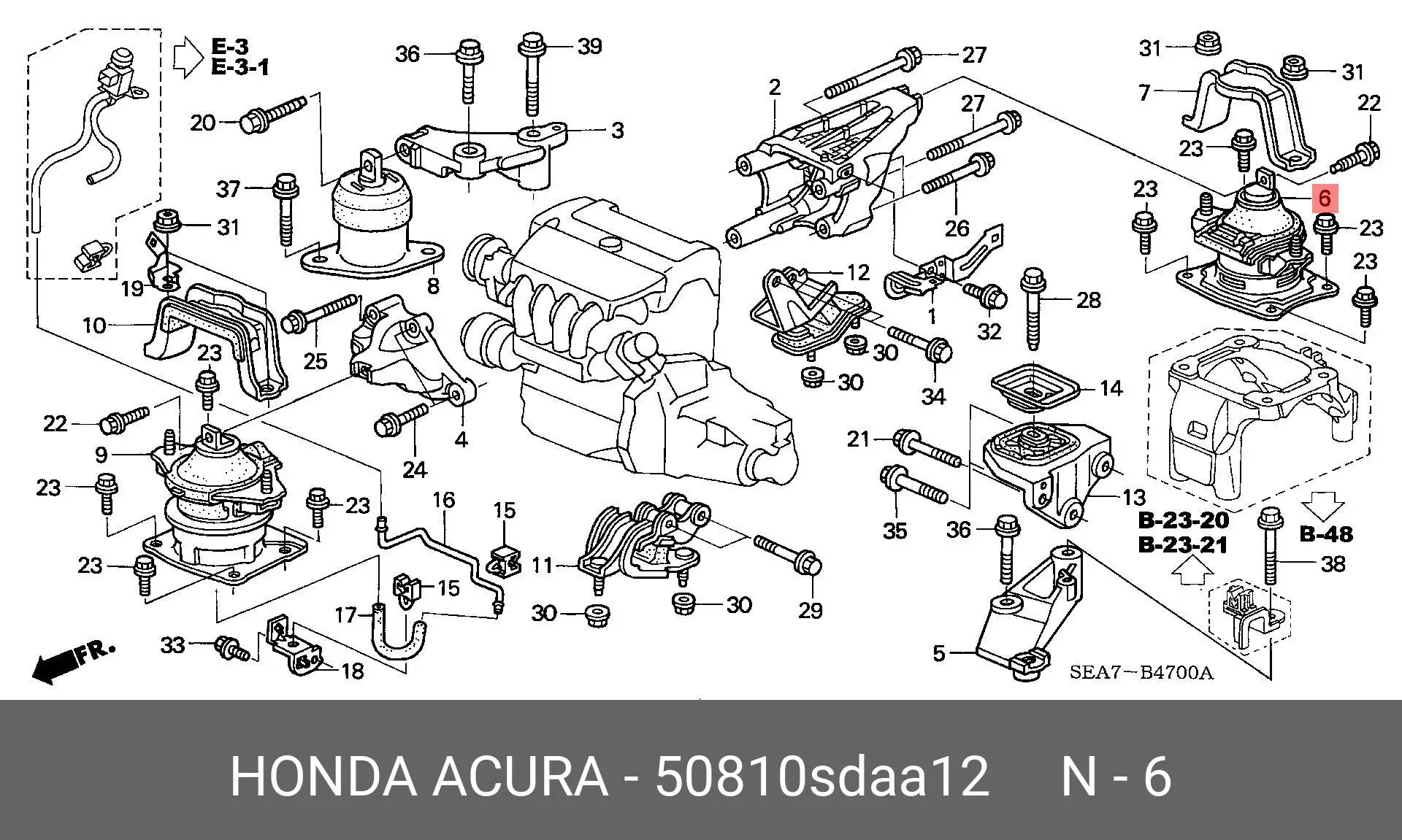 HONDA 50810-SDA-A12 ENGINE MOUNTING
