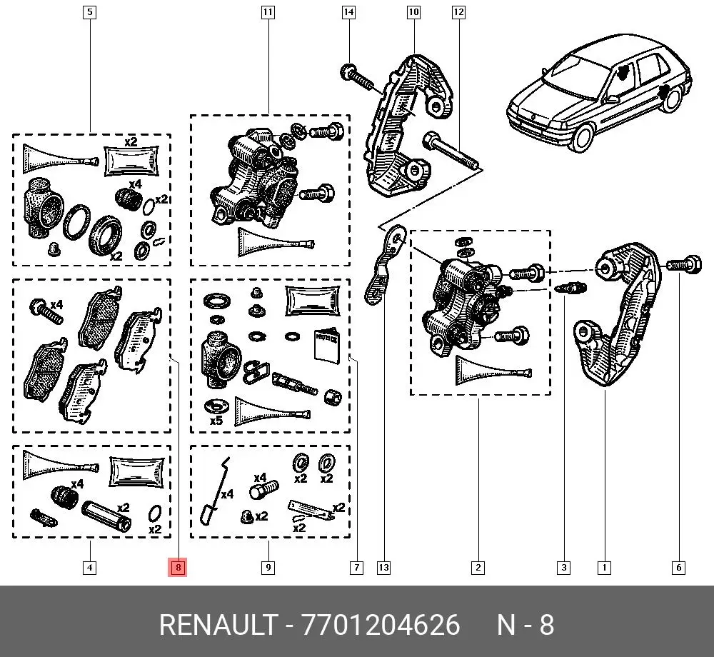 RENAULT 77 01 204 626 BRAKE PADS