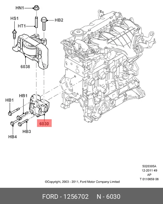 FORD 1 256 702 ENGINE MOUNTING