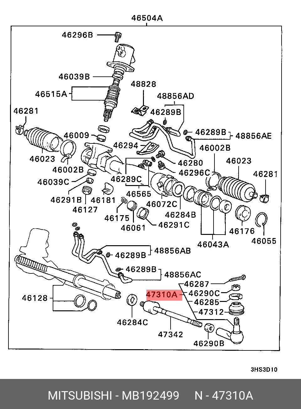 MITSUBISHI MB-192499 TIE ROD END