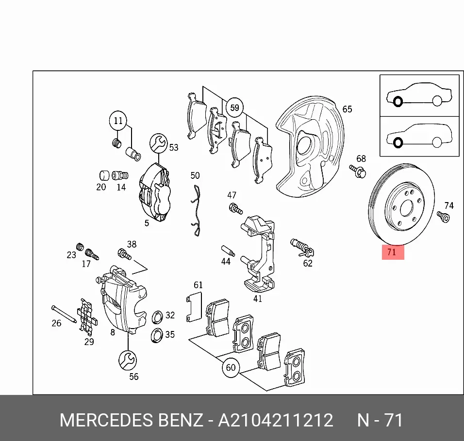 MERCEDES-BENZ 2104211212 ROTOR DISC