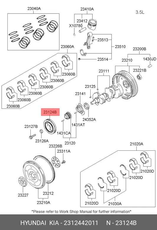 HYUNDAI 23124-42011 CRANKSHAFT PULLEY