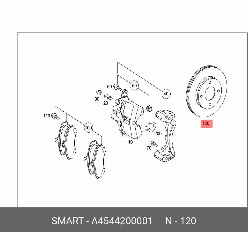 SMART A 454 420 00 01 ROTOR DISC
