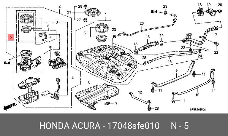 HONDA 17048-SFE-010 FUEL FILTER (IN-TANK)