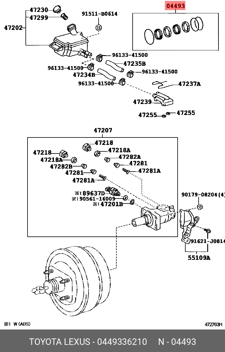 TOYOTA 04493-36210 BRAKE MASTER KIT