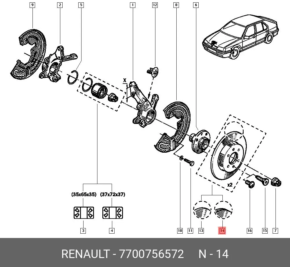 RENAULT 77 00 756 572 ROTOR DISC