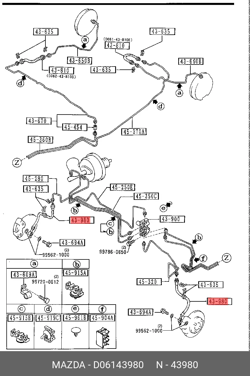 MAZDA D061-43-980 BRAKE HOSE