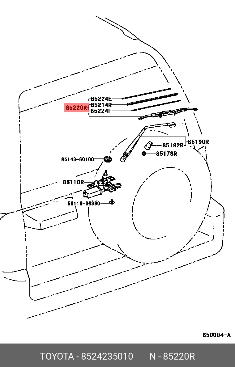 TOYOTA 85242-35010 CONVENTIONAL WIPER