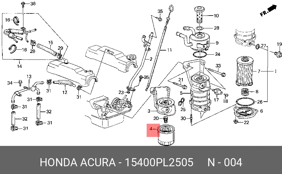HONDA 15400-PL2-505 OIL FILTER (SPIN-ON)