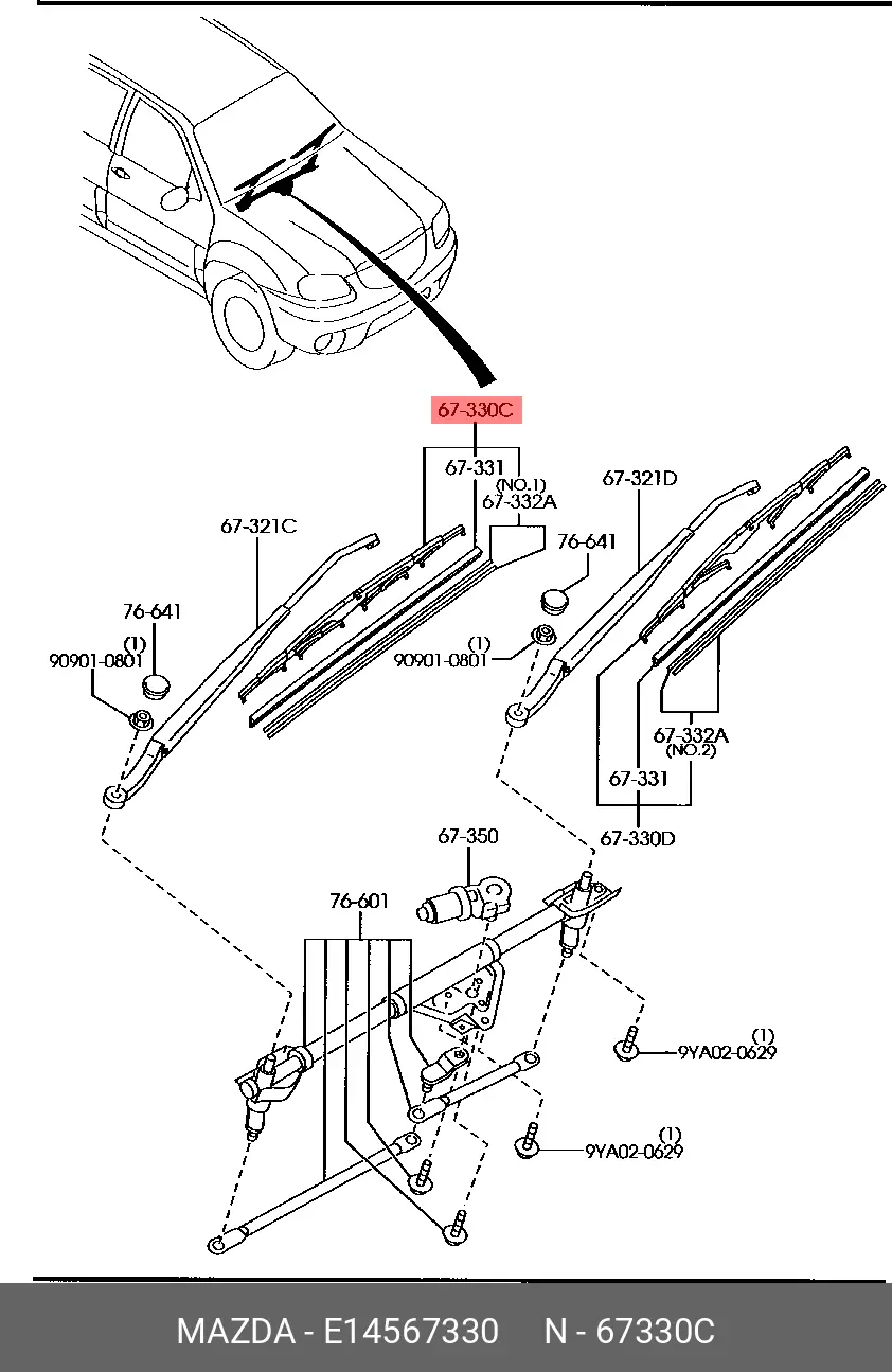 MAZDA E145-67-330 CONVENTIONAL WIPER