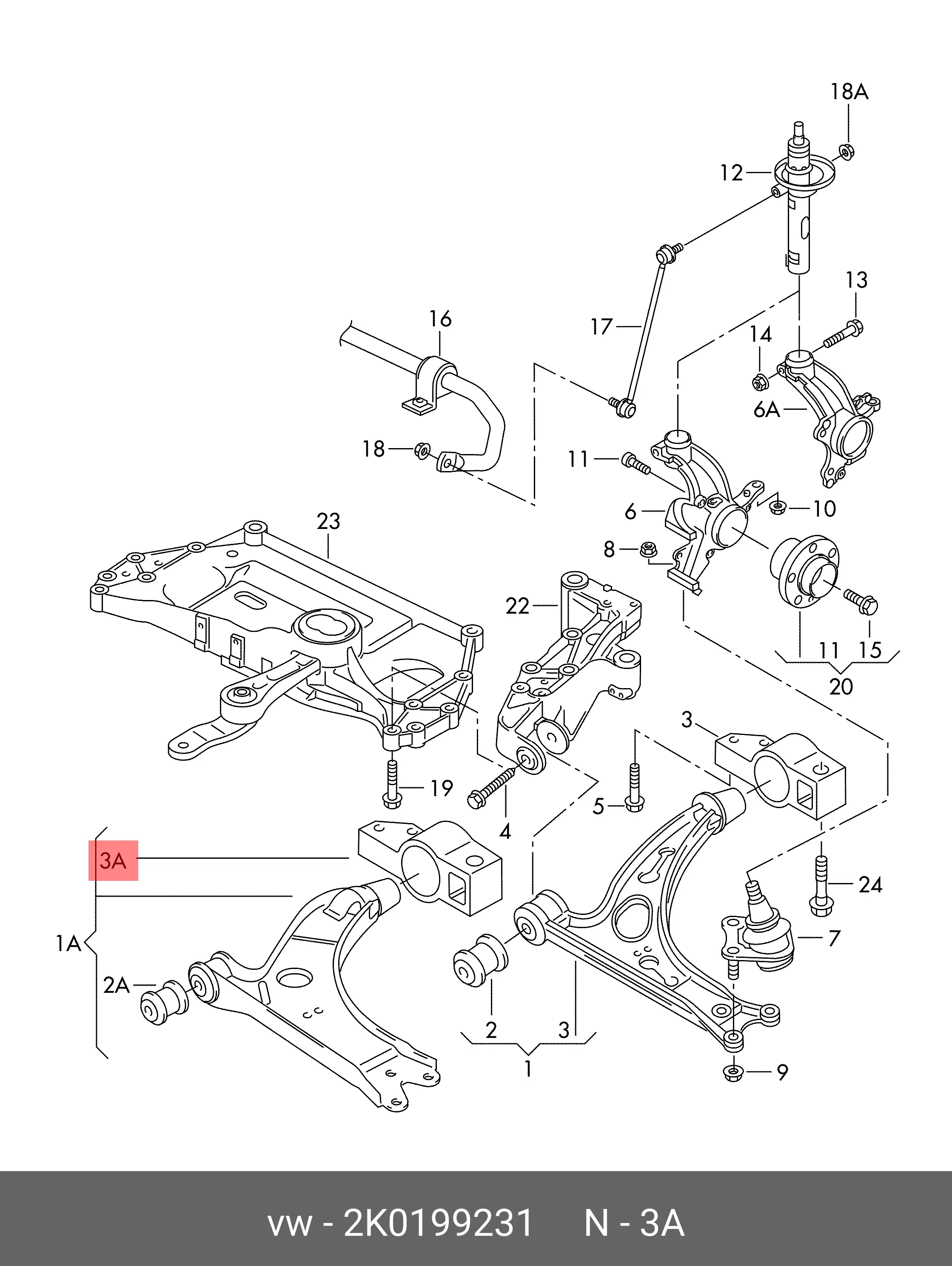 VOLKSWAGEN 2K0199231 ARM BRACKET