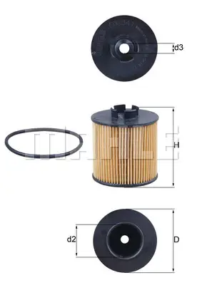 MAHLE/KNECHT OX341D OIL FILTER (ELEMENT)