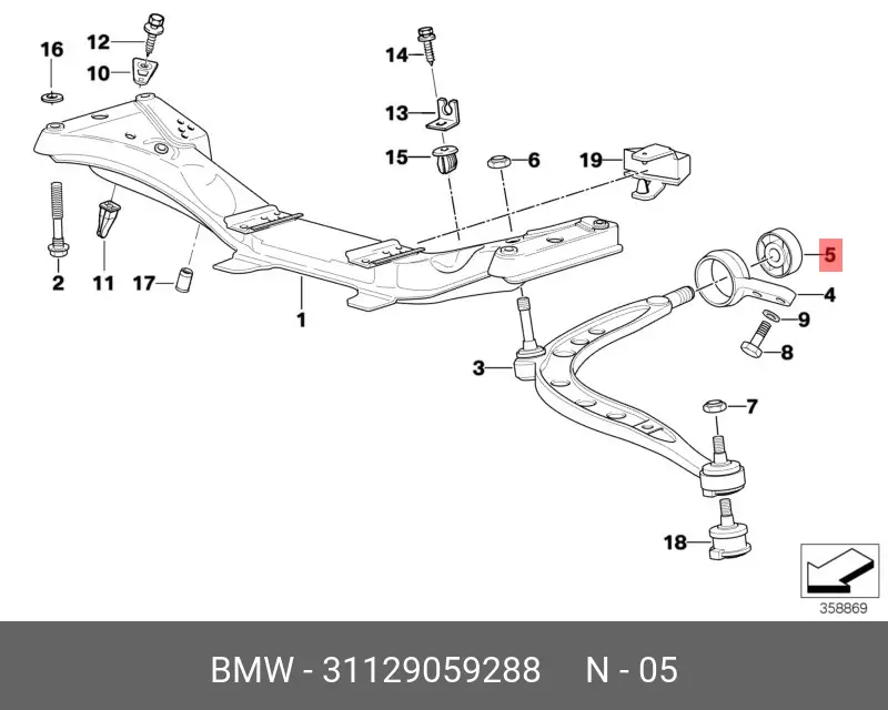 BMW 31 12 9 059 288 BUSH, SUSPENSION