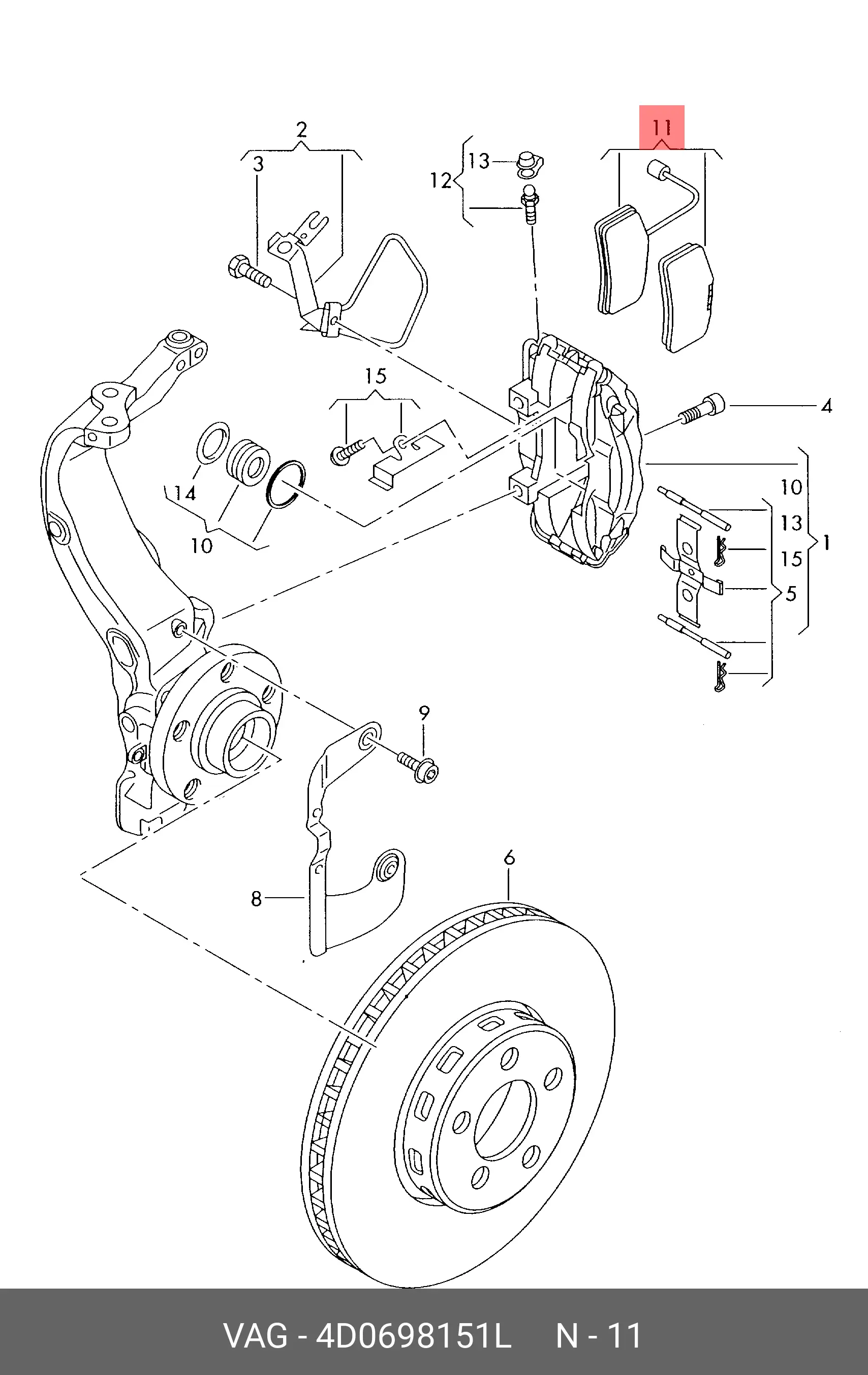 VAG 4D0 698 151 L BRAKE PADS