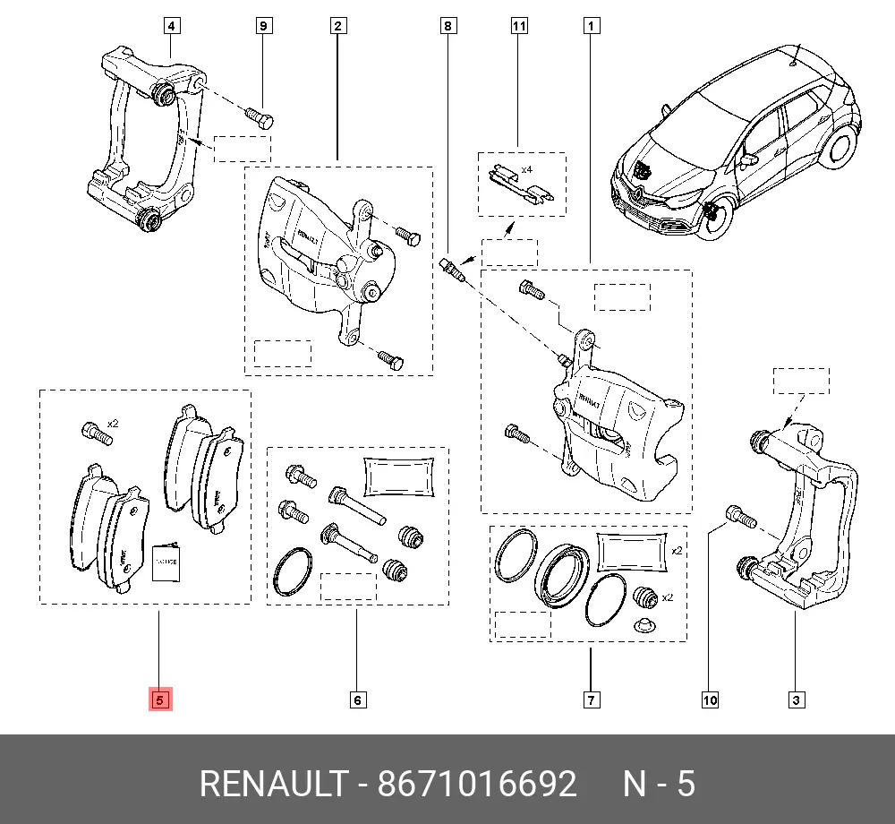 RENAULT 86 71 016 692 BRAKE PADS