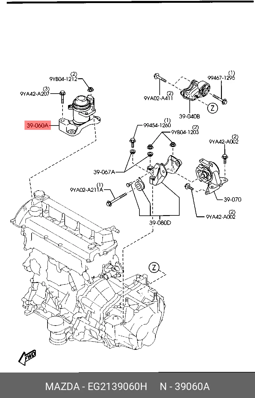 MAZDA EG21-39-060H ENGINE MOUNTING