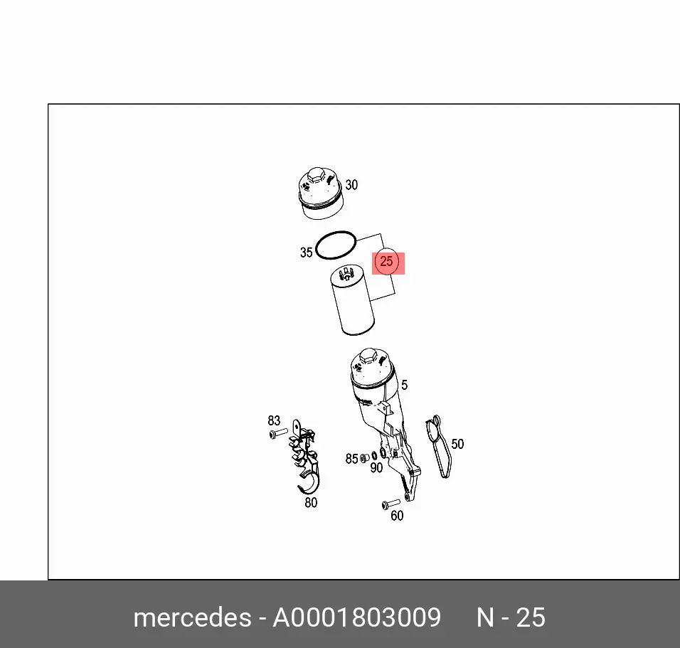 MERCEDES-BENZ A 000 180 30 09 OIL FILTER (ELEMENT)