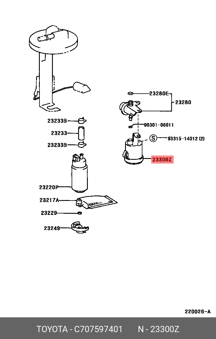 DAIHATSU C7075-97401 FUEL FILTER (IN-TANK)