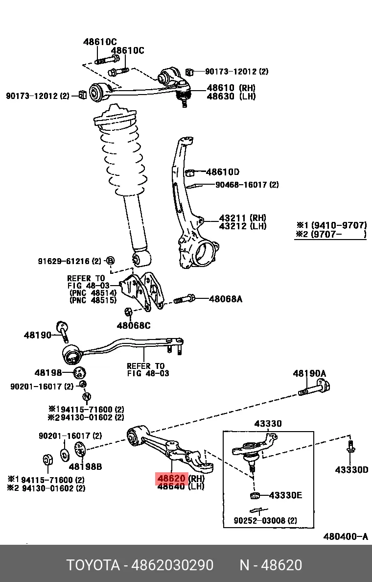 LEXUS 48620-30290 ARM ASSY, SUSPENSION