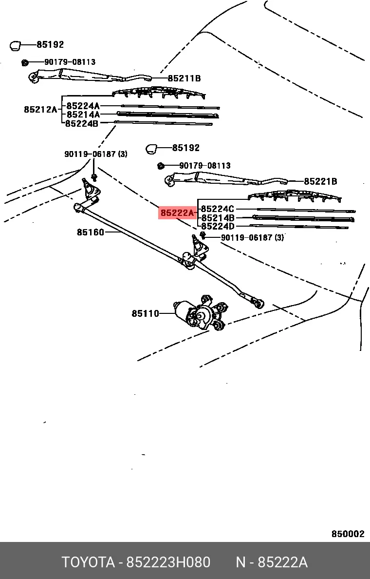 TOYOTA 85222-3H080 CONVENTIONAL WIPER