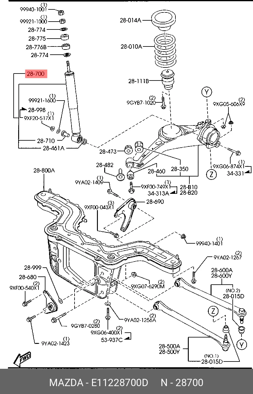 MAZDA E11228700D SHOCK ABSORBER