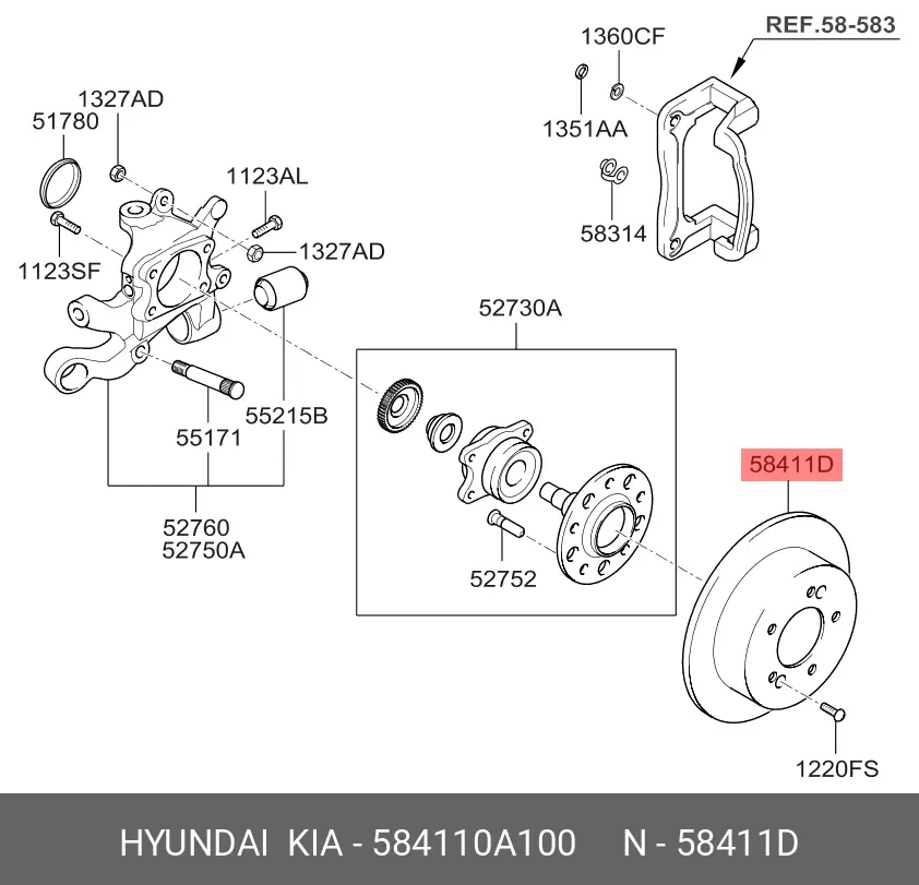 HYUNDAI 584110A100 ROTOR DISC