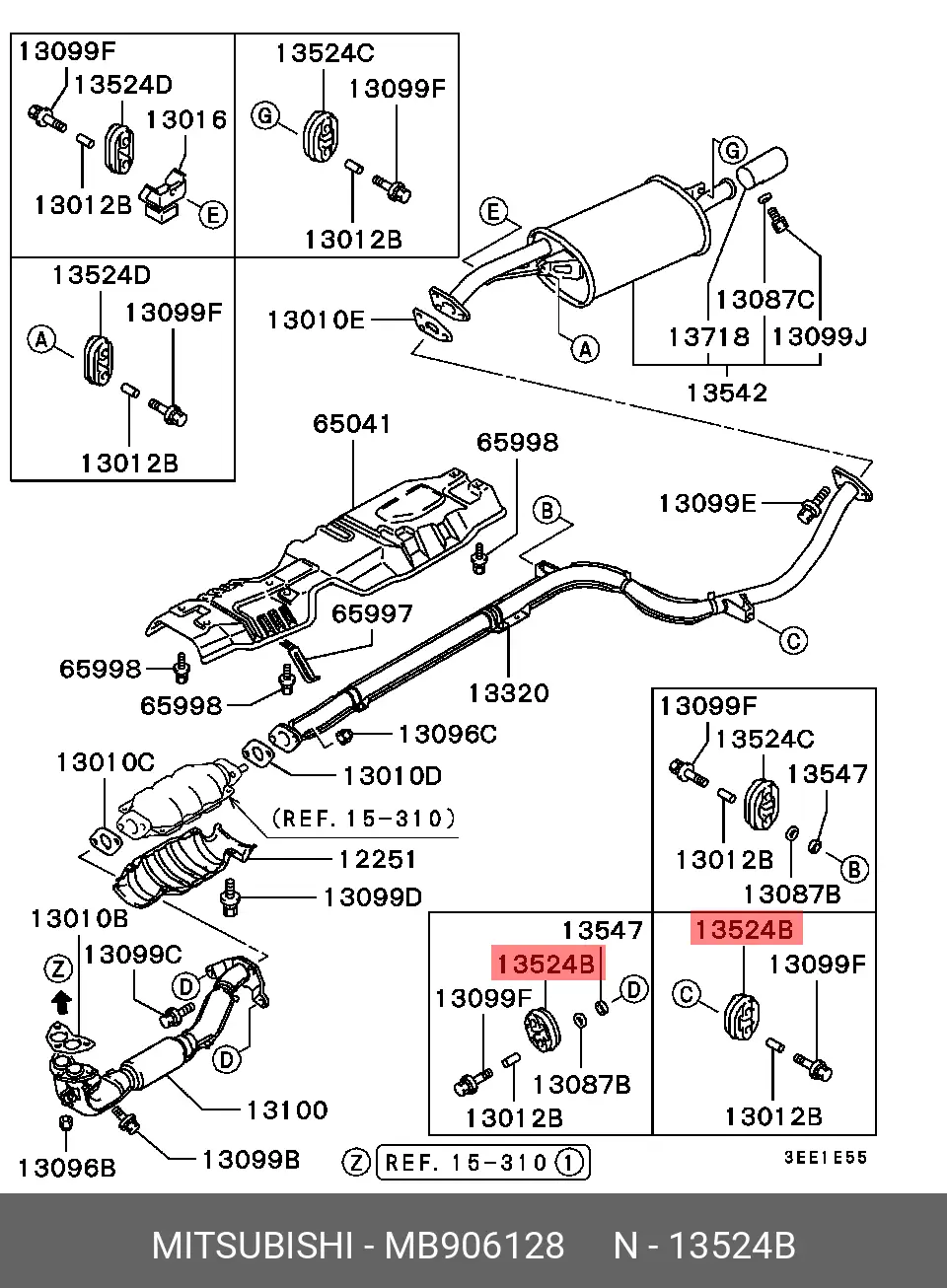 MITSUBISHI MB906128 EXHAUST PIPE SUPPORT
