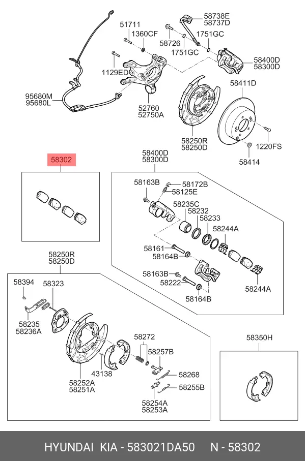 HYUNDAI 58302-1DA50 BRAKE PADS