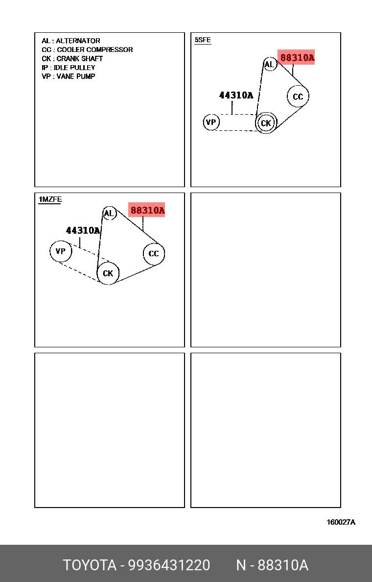 TOYOTA 99364-31220 MULTIRIB BELT