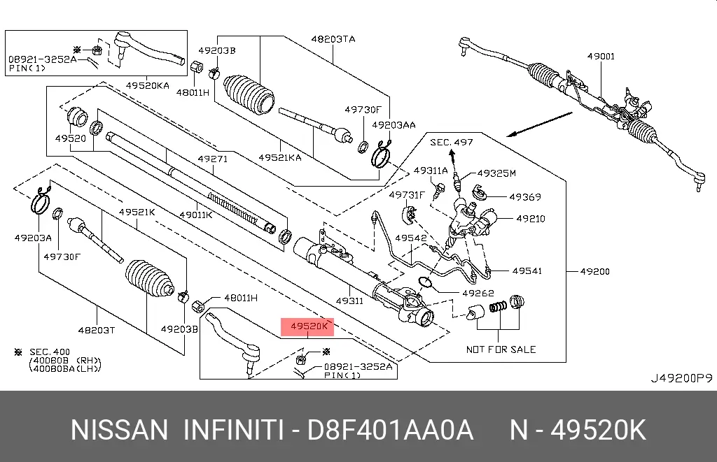 NISSAN D8F40-1AA0A TIE ROD END