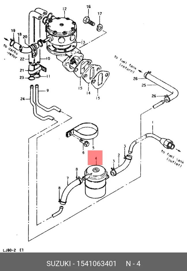 SUZUKI 15410-63401 PETROL FILTER (INJECTOR & CARBURETOR)