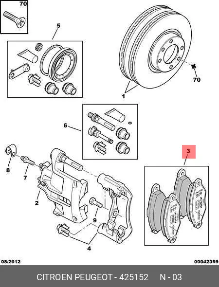 PEUGEOT 425152 BRAKE PADS