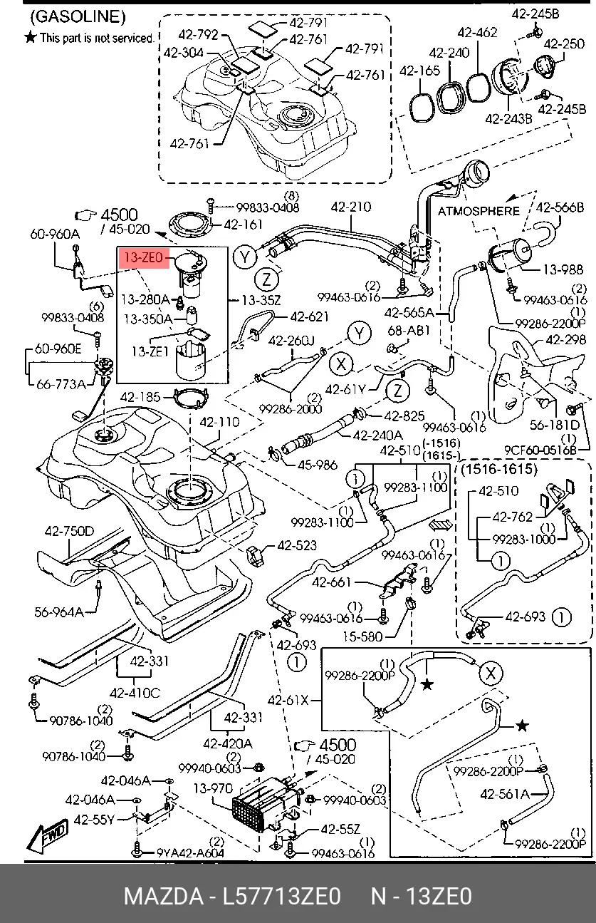 MAZDA L577-13-ZE0 FUEL FILTER (IN-TANK)