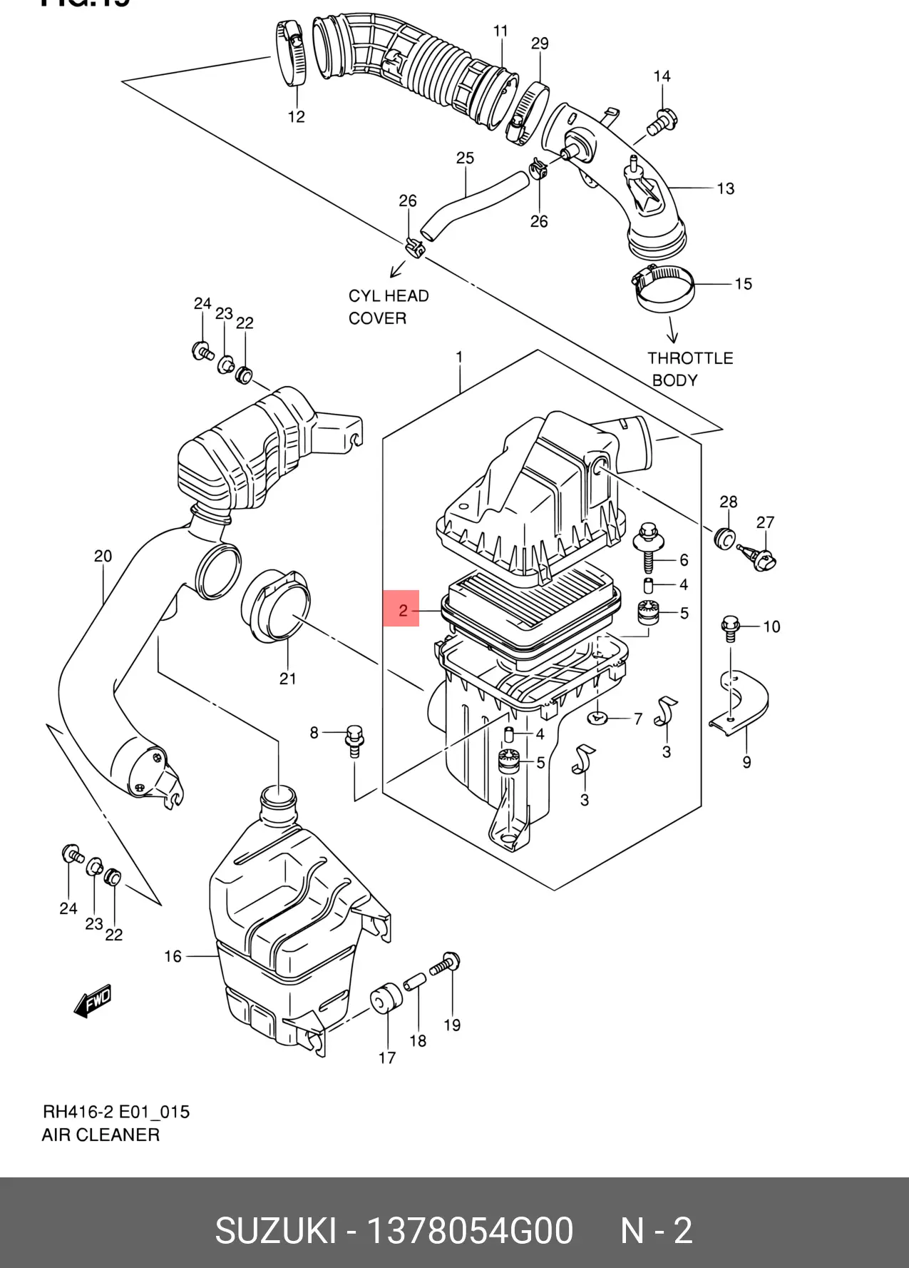 SUZUKI 13780-54G00 AIR FILTER
