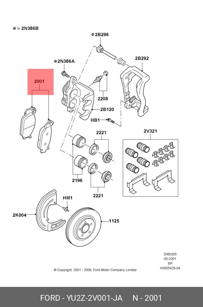 FORD YU2Z-2V001-JA BRAKE PADS
