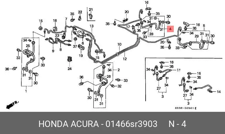 HONDA 01466-SR3-903 BRAKE HOSE