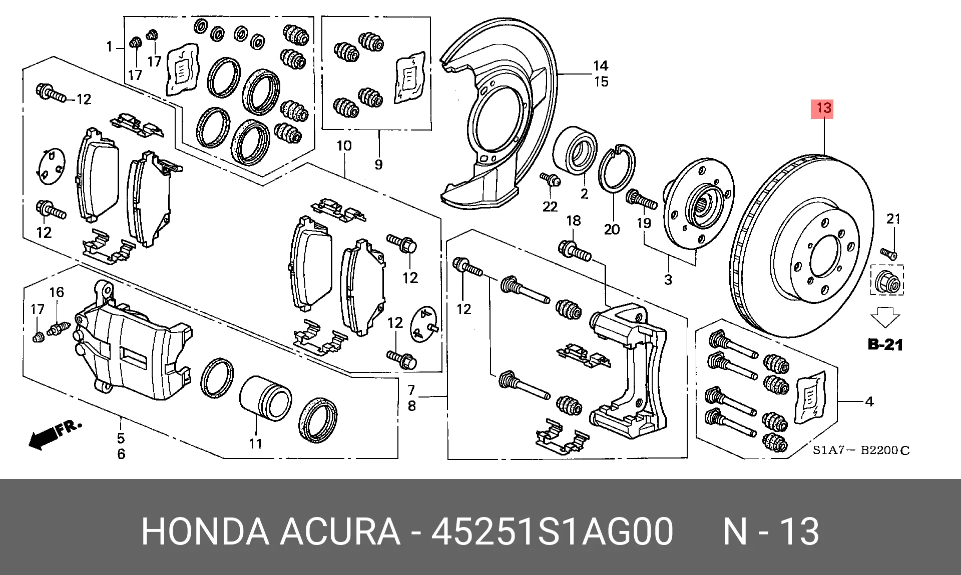 HONDA 45251S1AG00 ROTOR DISC