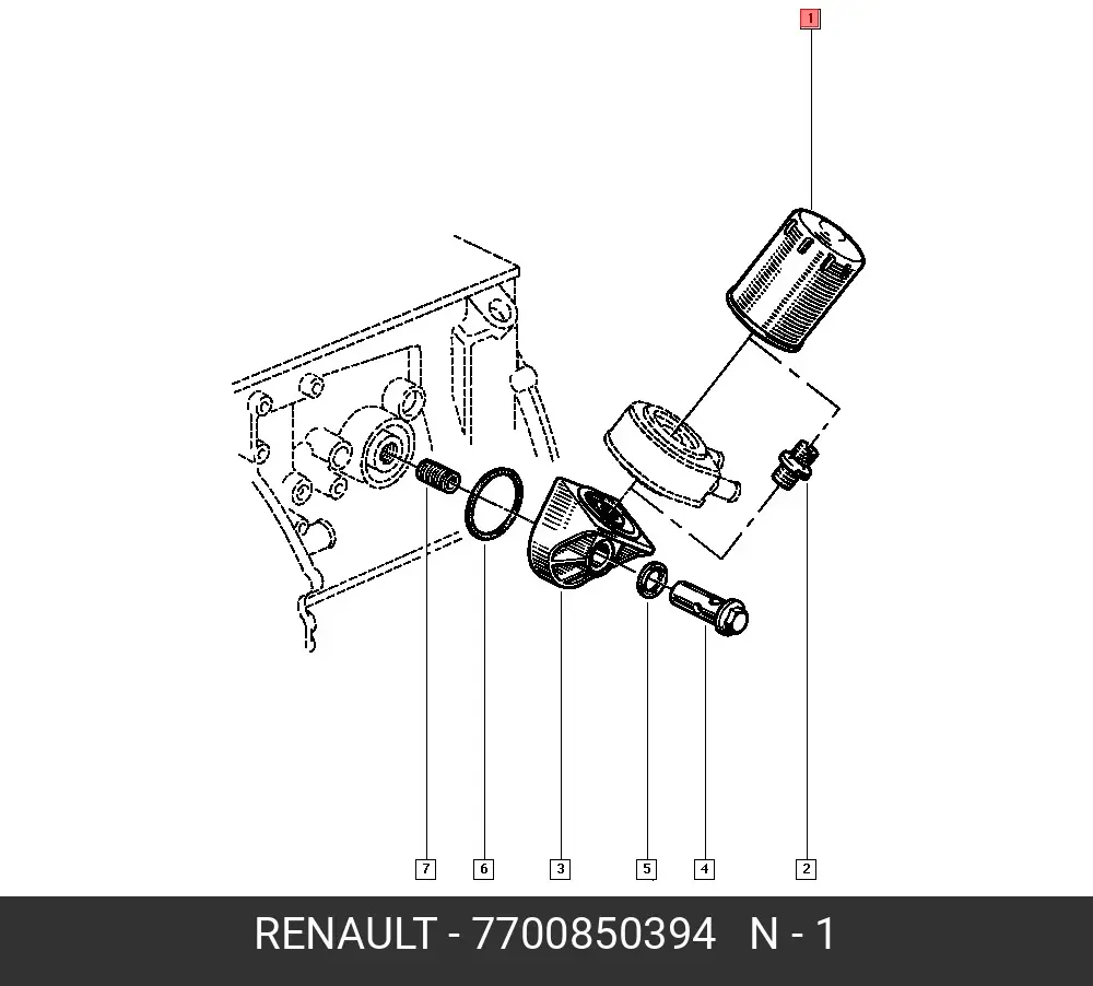 RENAULT 77 00 850 394 OIL FILTER (SPIN-ON)
