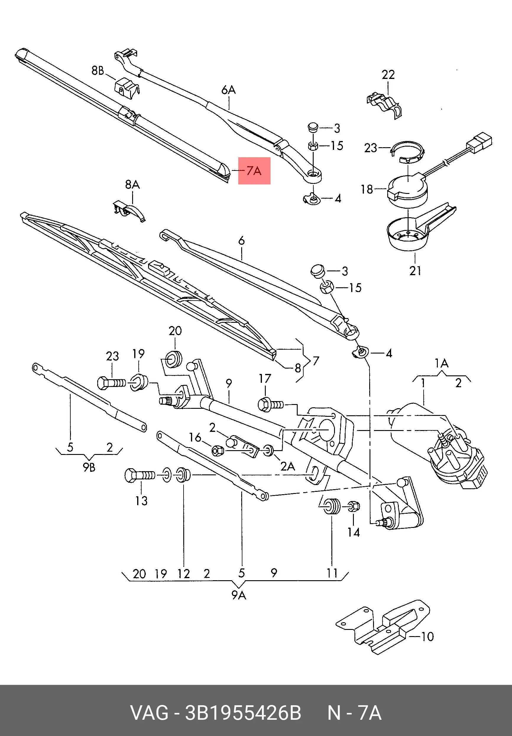 VAG 3B1 955 426 B FLAT WIPER