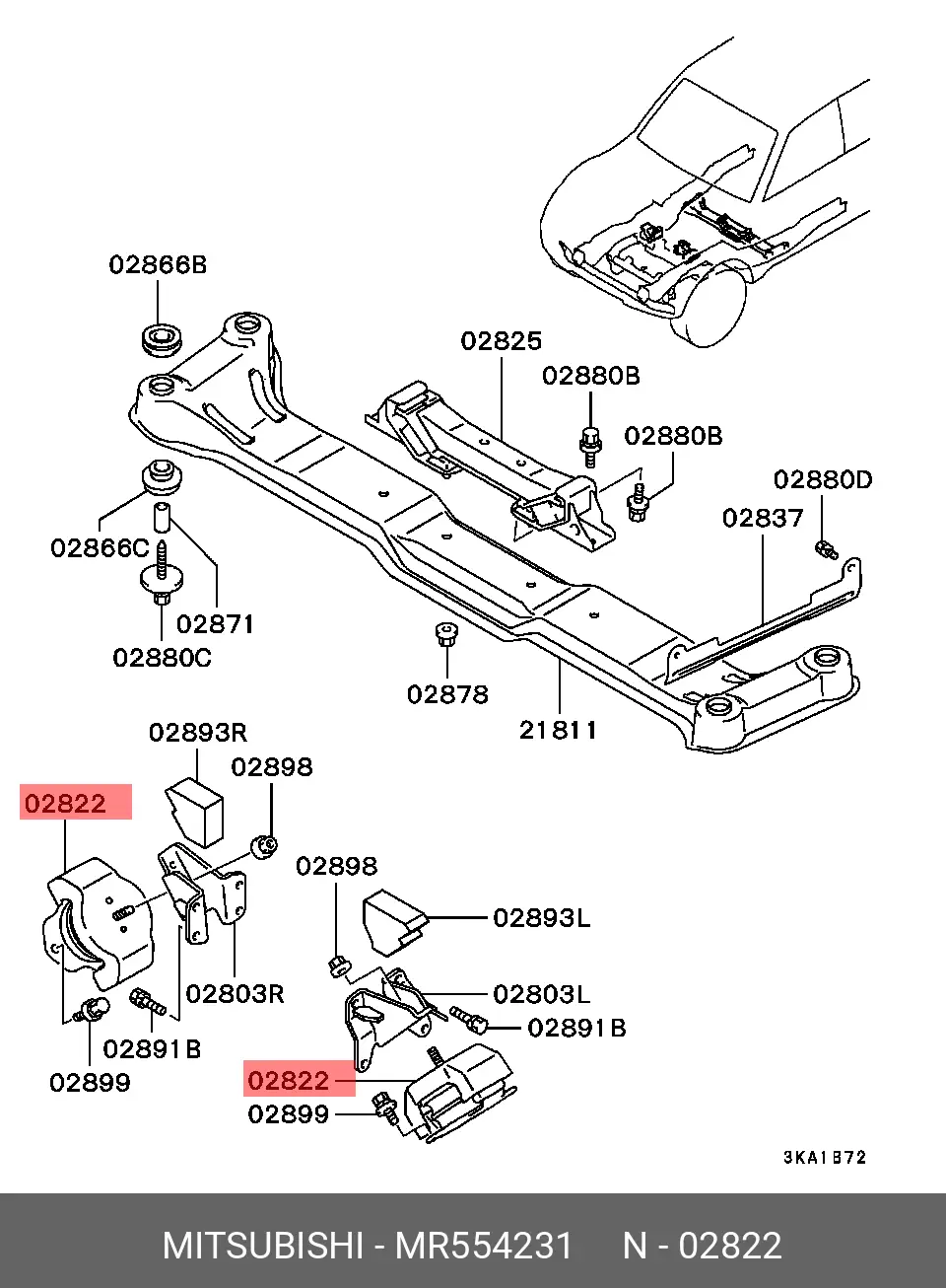 MITSUBISHI MR554231 ENGINE MOUNTING