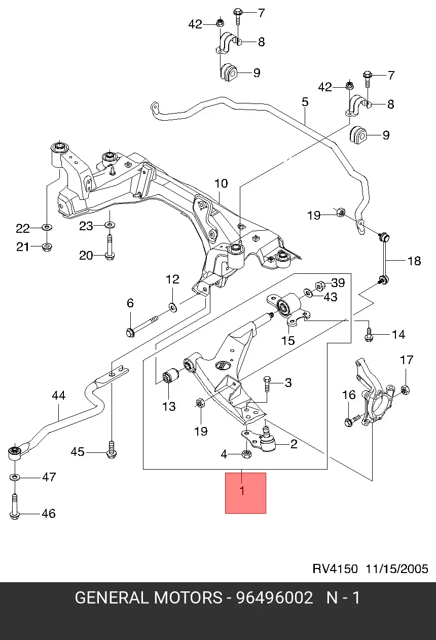 DAEWOO 96496002 ARM ASSY, SUSPENSION