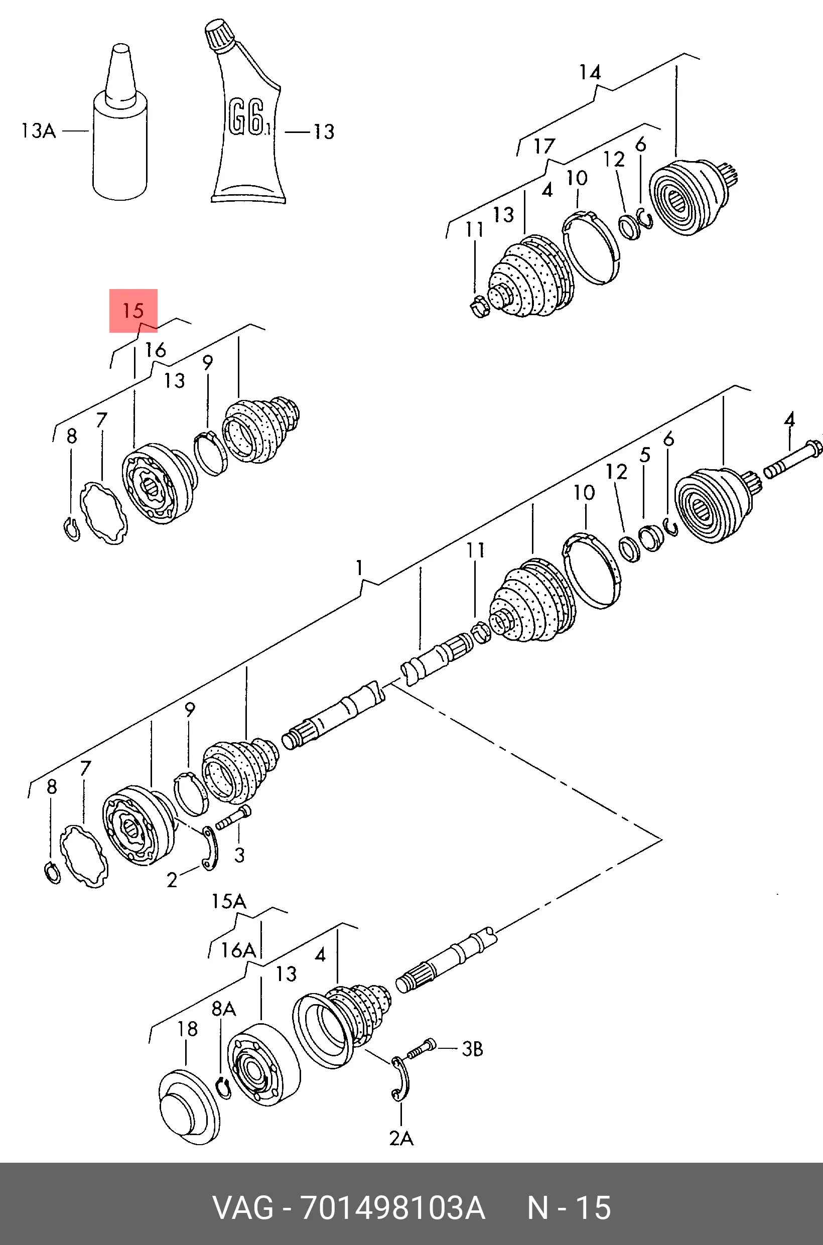 VAG 701 498 103 A CV-JOINT