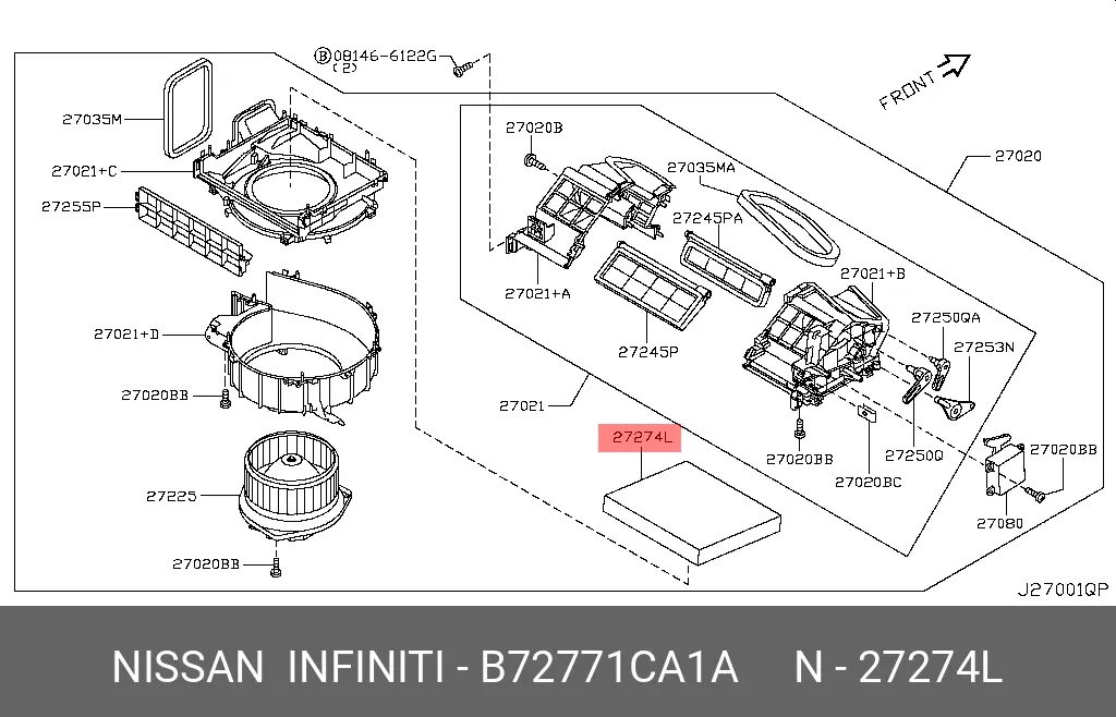 NISSAN B7277-1CA1A CABIN FILTER