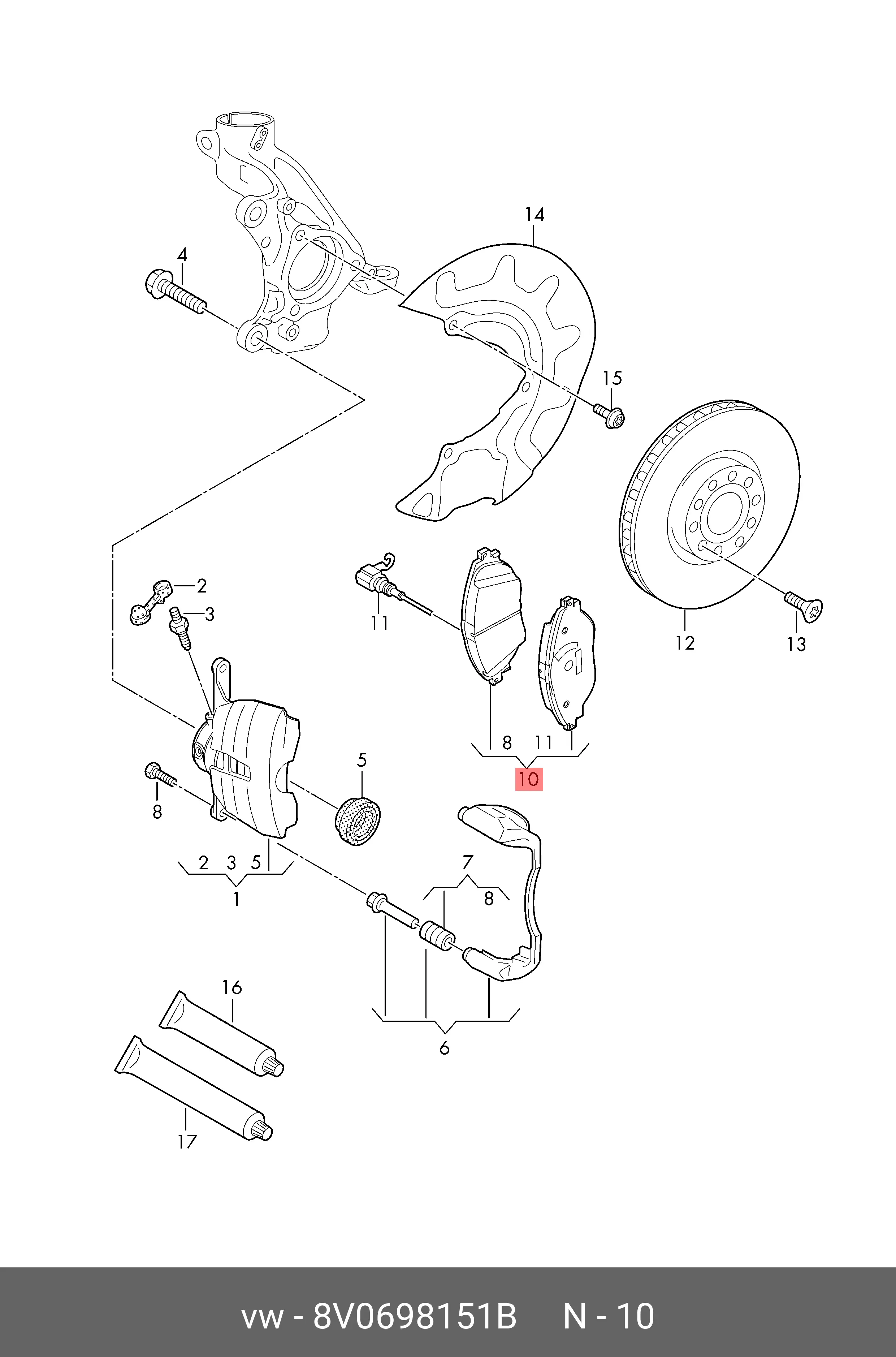 VAG 8V0 698 151 B BRAKE PADS
